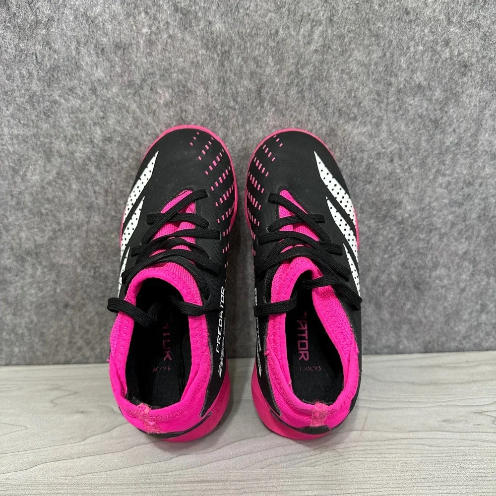 Adidas Predator Accuracy.3 Turf Shoes Kids Size 11K Black Pink Soccer Cleats